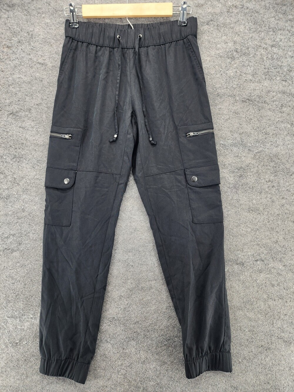 Banana Republic Pants Womens XXS Petite Black Cargo Pull On Tapered